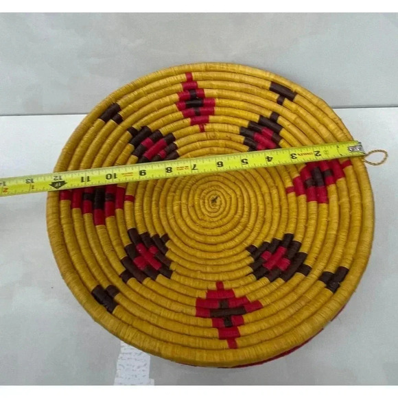 Antique Collection Woven Round Three Wall Basket Multicolor Sz 12" - Picture 3 of 9